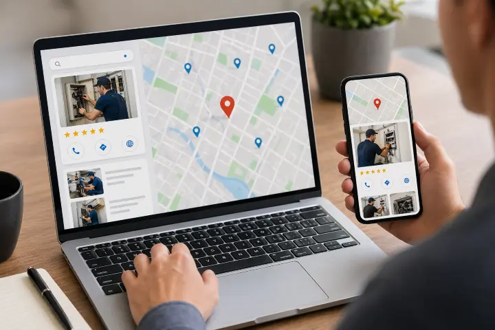 Mapa mostrando SEO local para psicólogos