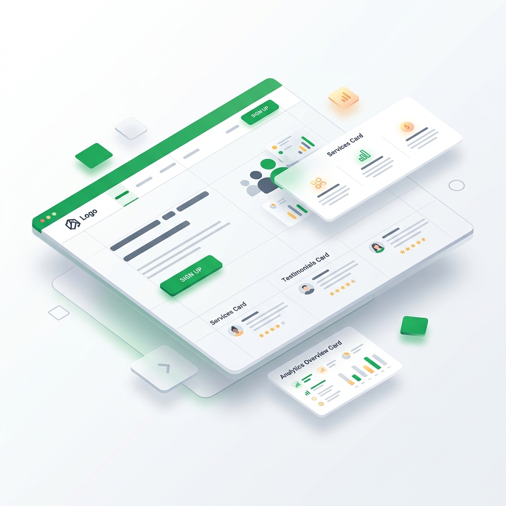 Mockup profissional de landing page otimizada para captação de clientes