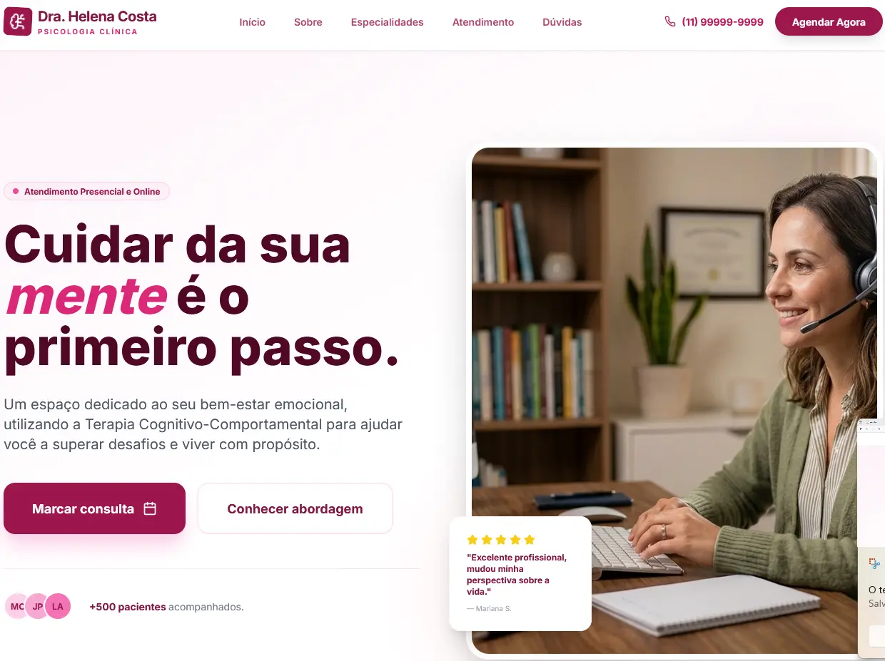 Site para psicóloga