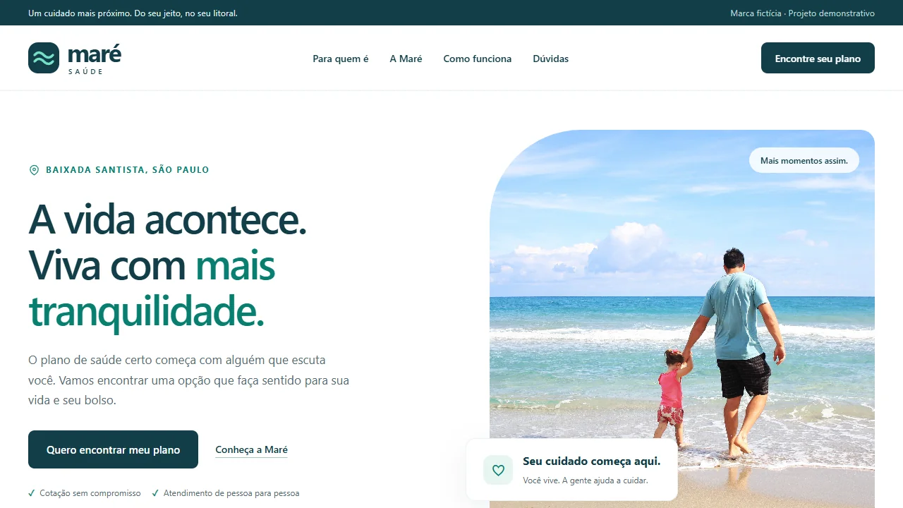 Modelo Maré Saúde para corretora de planos de saúde