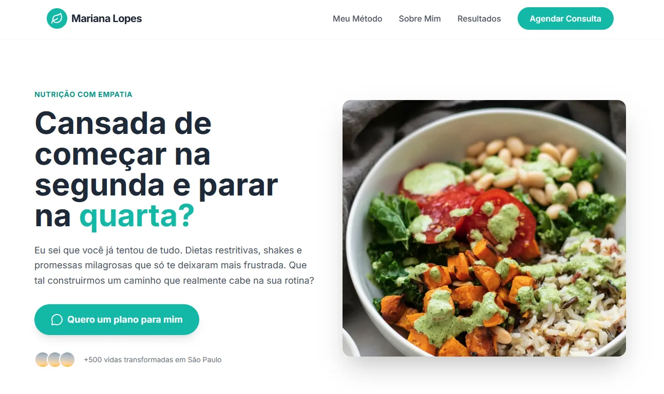 Site para Nutricionistas